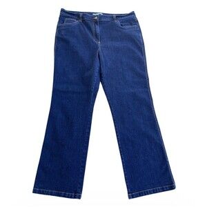 Signature Weekend Blue Jeans Women's Plus Size 16 Flare Mid-Rise Stretch Casual